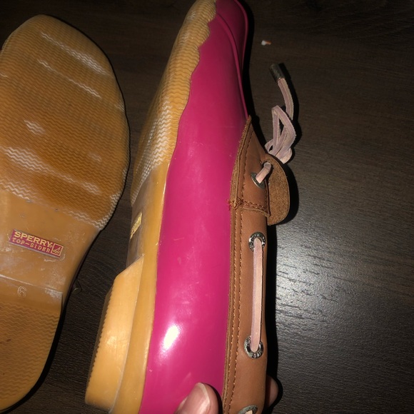 Pink Sperry Top Sided Rain Shoes - Picture 8 of 10